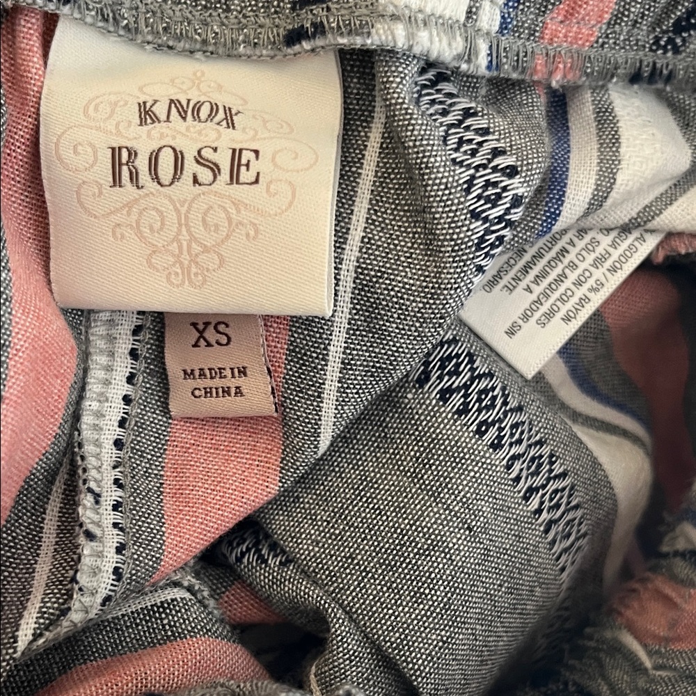 Knox Rose Pink and Gray Patterned Pants - Picture 2 of 5